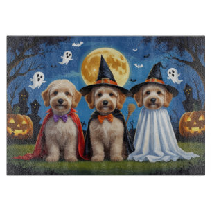 Goldendoodle Dogs Pumpkin Halloween Funny Cutting Board