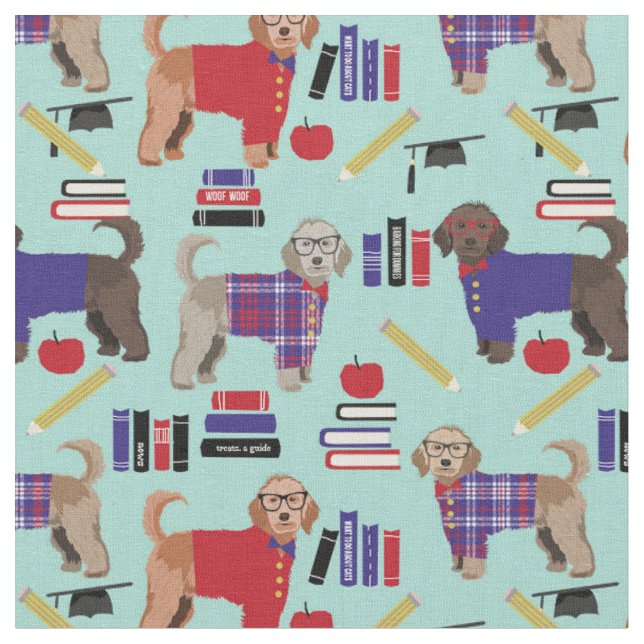 goldendoodle dogs teacher fabric (Close Up)
