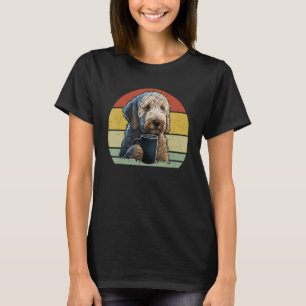 Goldendoodle Drinking Coffee  Dog And Coffee T-Shirt
