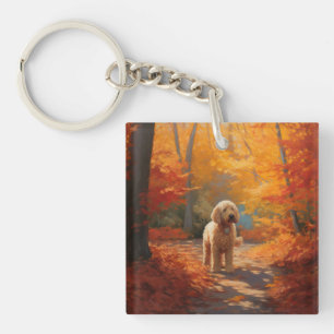 Goldendoodle en automne Leaves Fall Inspire