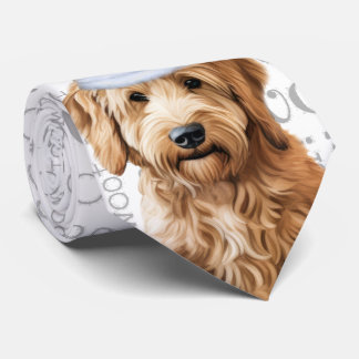 Goldendoodle Funny Woof Christmas Dog Lover Tie