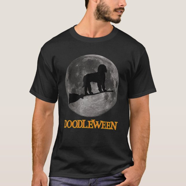 Goldendoodle Halloween Doodleween Doodle Witch T-Shirt (Front)