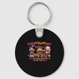 Goldendoodle Halloween Thanksgiving Christmas Clas Keychain