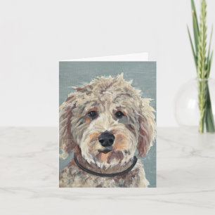 Goldendoodle Hand-Painted on Canvas Note Card