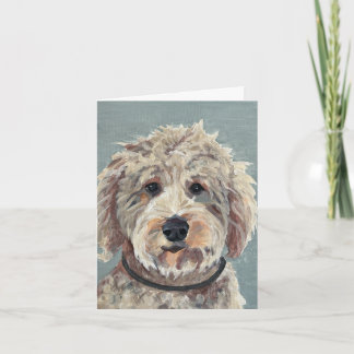 Goldendoodle Hand-Painted on Canvas Note Card