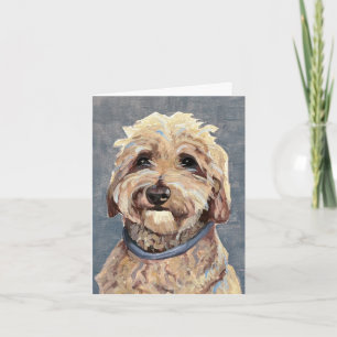 Goldendoodle Hand-Painted on Canvas Note Card