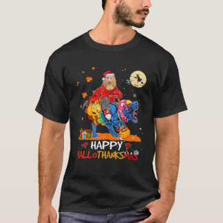 Goldendoodle Happy Hallothanksmas Halloween Thanks T-Shirt
