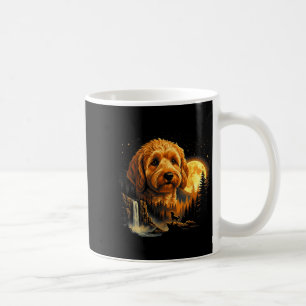 Goldendoodle Howling To The Moon Vintage Funny Gol Coffee Mug
