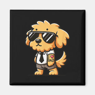 Goldendoodle I Love Dad Funny Dog Tattoo Magnet