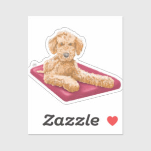 Goldendoodle Illustration Sticker by Deb Jeffrey