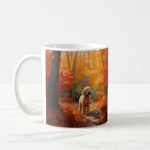 Goldendoodle in Autumn Leaves Fall Inspire  Coffee Mug
