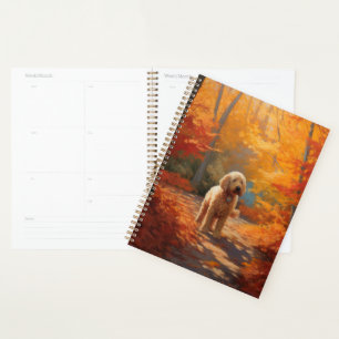 Goldendoodle in Autumn Leaves Fall Inspire Planner