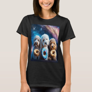 Goldendoodle In Space With Doughnuts Cute Doodle B T-Shirt