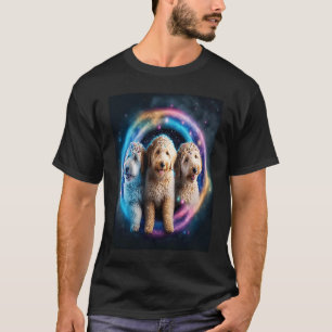 Goldendoodle In Space With Doughnuts Cute Doodle B T-Shirt