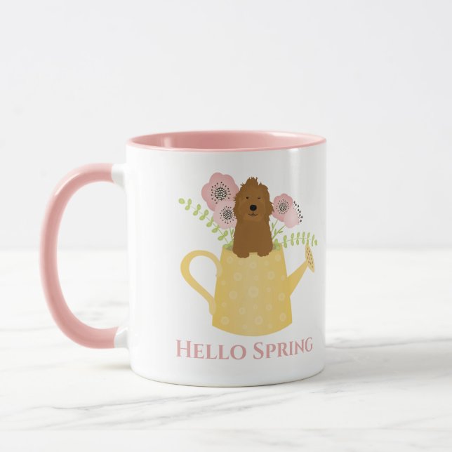 Goldendoodle In Watering Can Mug (Left)
