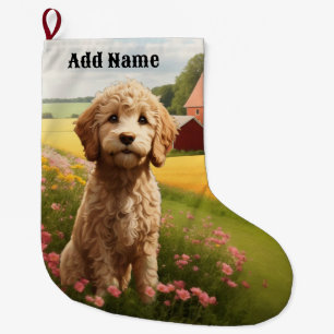 Goldendoodle Large Christmas Stocking