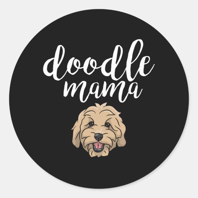 Goldendoodle Mama Doodle Mom Classic Round Sticker (Front)