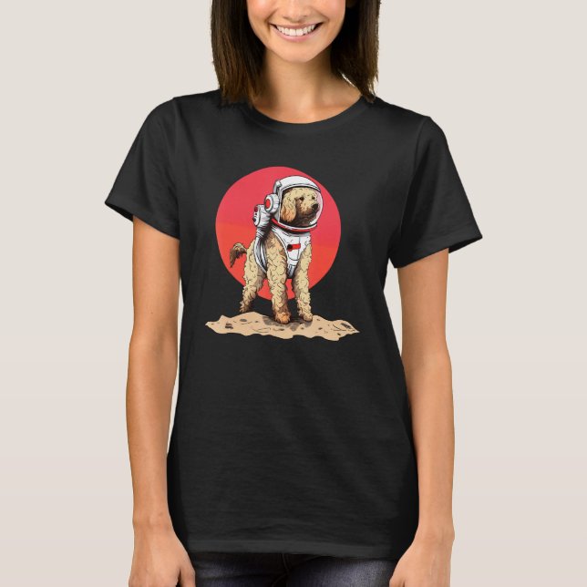 Goldendoodle Mars Funny Dog Astronaut T-Shirt (Front)