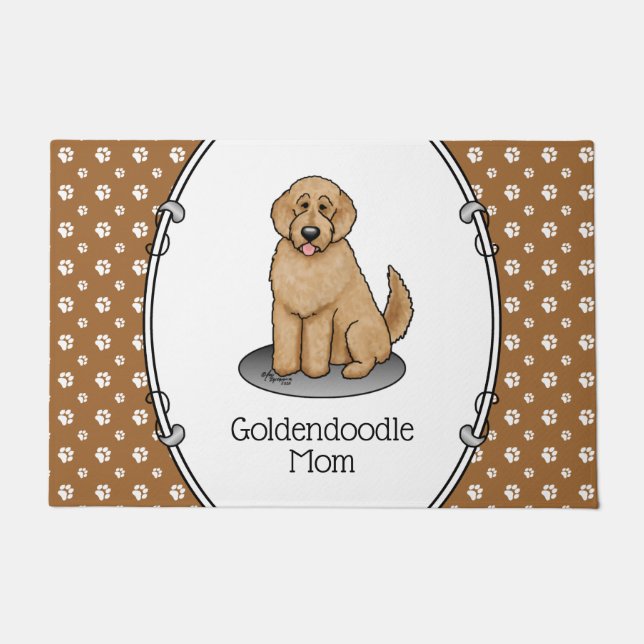 Goldendoodle Mom Doodle Mom (golden red) Dog mom Doormat (Front)