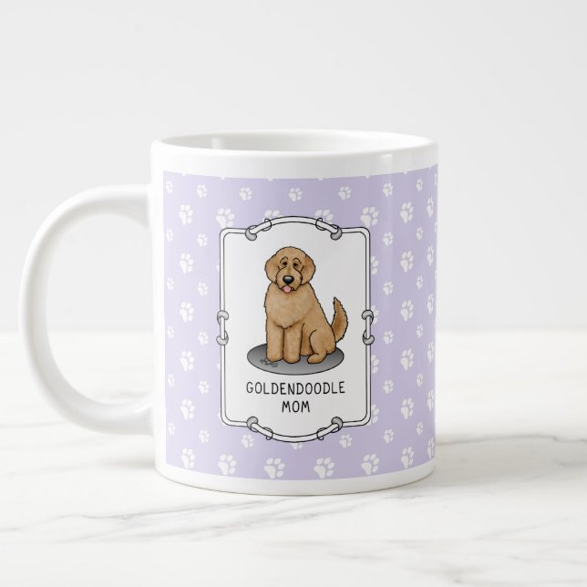 Goldendoodle Mom Doodle Mom (golden red) Dog mom Large Coffee Mug (Left)