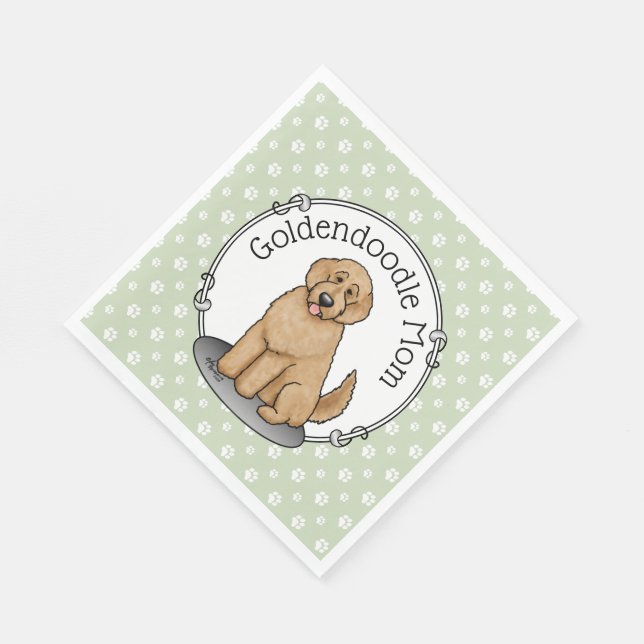 Goldendoodle Mom Doodle Mom (golden red) Dog mom Napkin (Corner)