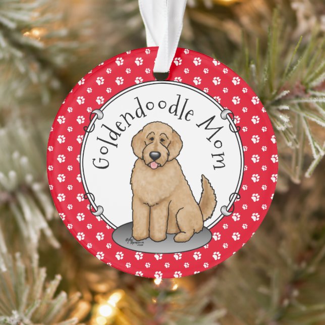 Goldendoodle Mom Doodle Mom (golden red) Dog mom Ornament (Tree)