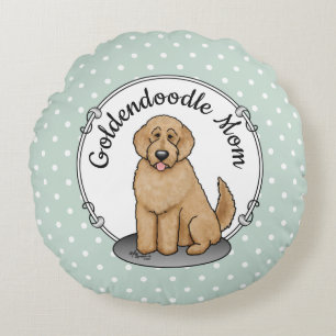 Goldendoodle Mom Doodle Mom (golden red) Dog mom Round Pillow