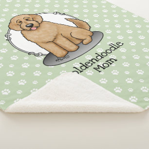 Goldendoodle Mom Doodle Mom (golden red) Dog mom Sherpa Blanket