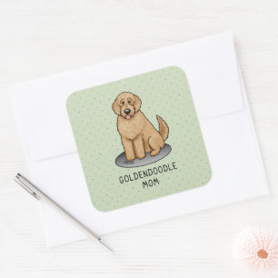Goldendoodle Mom Doodle Mom (golden red) Dog mom Square Sticker