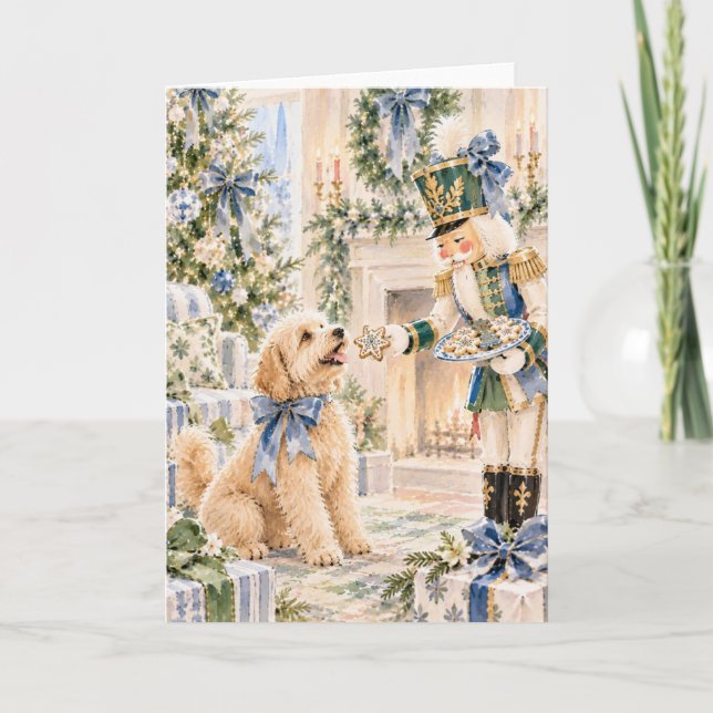 Goldendoodle Nutcracker Christmas Card (Front)