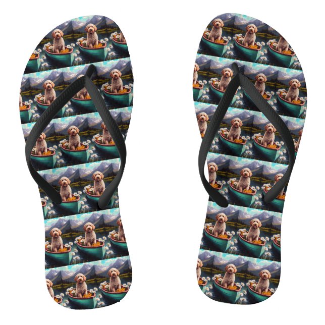 Goldendoodle on a Paddle: A Scenic Adventure Flip Flops (Footbed)