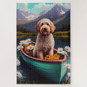 Goldendoodle on a Paddle: A Scenic Adventure Jigsaw Puzzle
