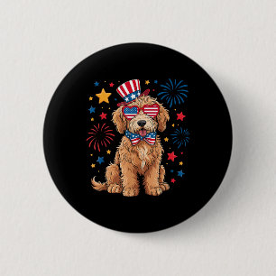 Goldendoodle Patriotic 4th Of July Golden Doodle D 2 Inch Round Button