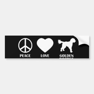 Goldendoodle Peace Love gift idea for Dog Owner Bumper Sticker