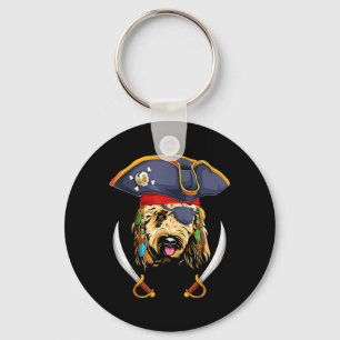 Goldendoodle Pirate Funny Halloween Groodle Dog Keychain