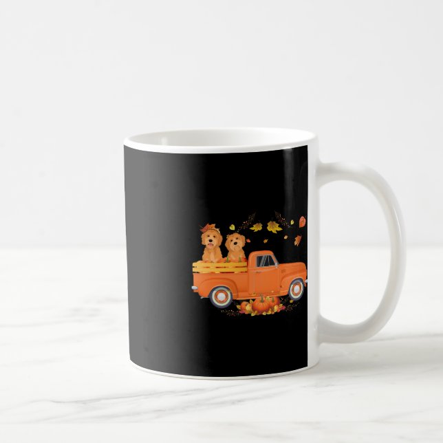 Goldendoodle Pumpkin Truck Fall Leaf Thanksgiving  Coffee Mug (Right)