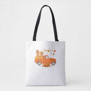 Goldendoodle Pumpkin Truck Fall Leaf Thanksgiving Tote Bag