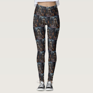 Goldendoodle Pumpkins Halloween Scary Leggings