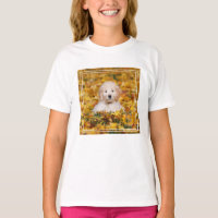 Goldendoodle Puppy In Fall Leaves