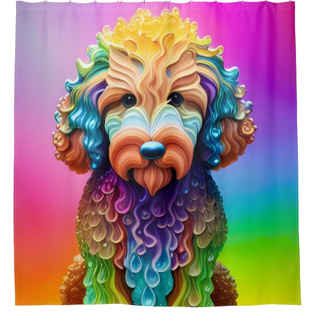 Goldendoodle Puppy Lil Dood Colourful  (Front)