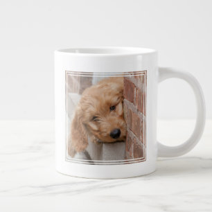 Goldendoodle Puppy Peeking Large Coffee Mug