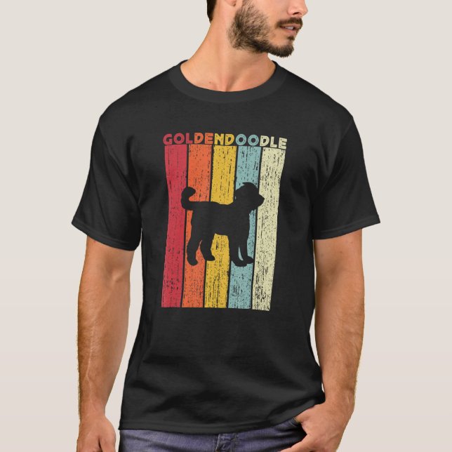 Goldendoodle Retro For Boys Men Doodle Dog Dad Mom T-Shirt (Front)
