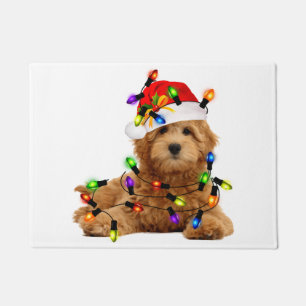 Goldendoodle Santa Dog Doormat
