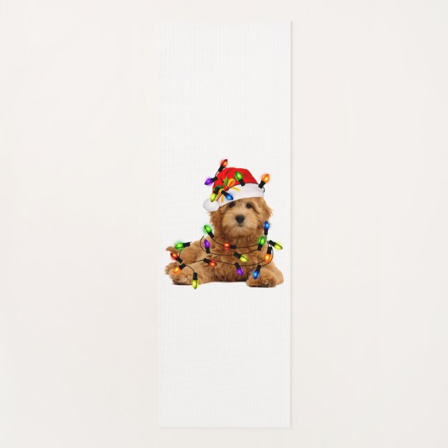 Goldendoodle Santa Dog Yoga Mat (Front)