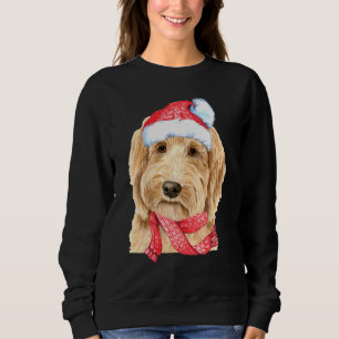 Goldendoodle Santa Hat Red Scarf Cute Dog Christm Sweatshirt