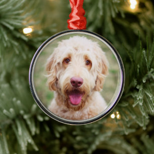 Goldendoodle Smiling Metal Ornament