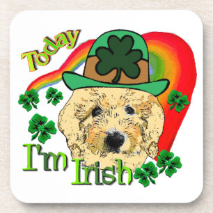 Goldendoodle St Patricks Day Coaster