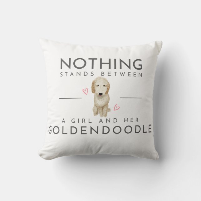 Goldendoodle Throw Pillow (Front)