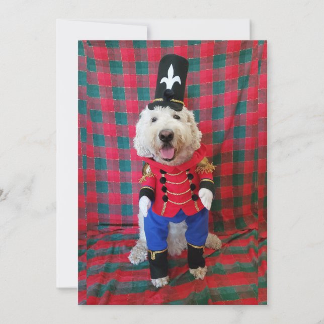 Goldendoodle Toy Soldier Carte de Noël (Devant)