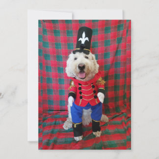 Goldendoodle Toy Soldier Holiday Christmas Card